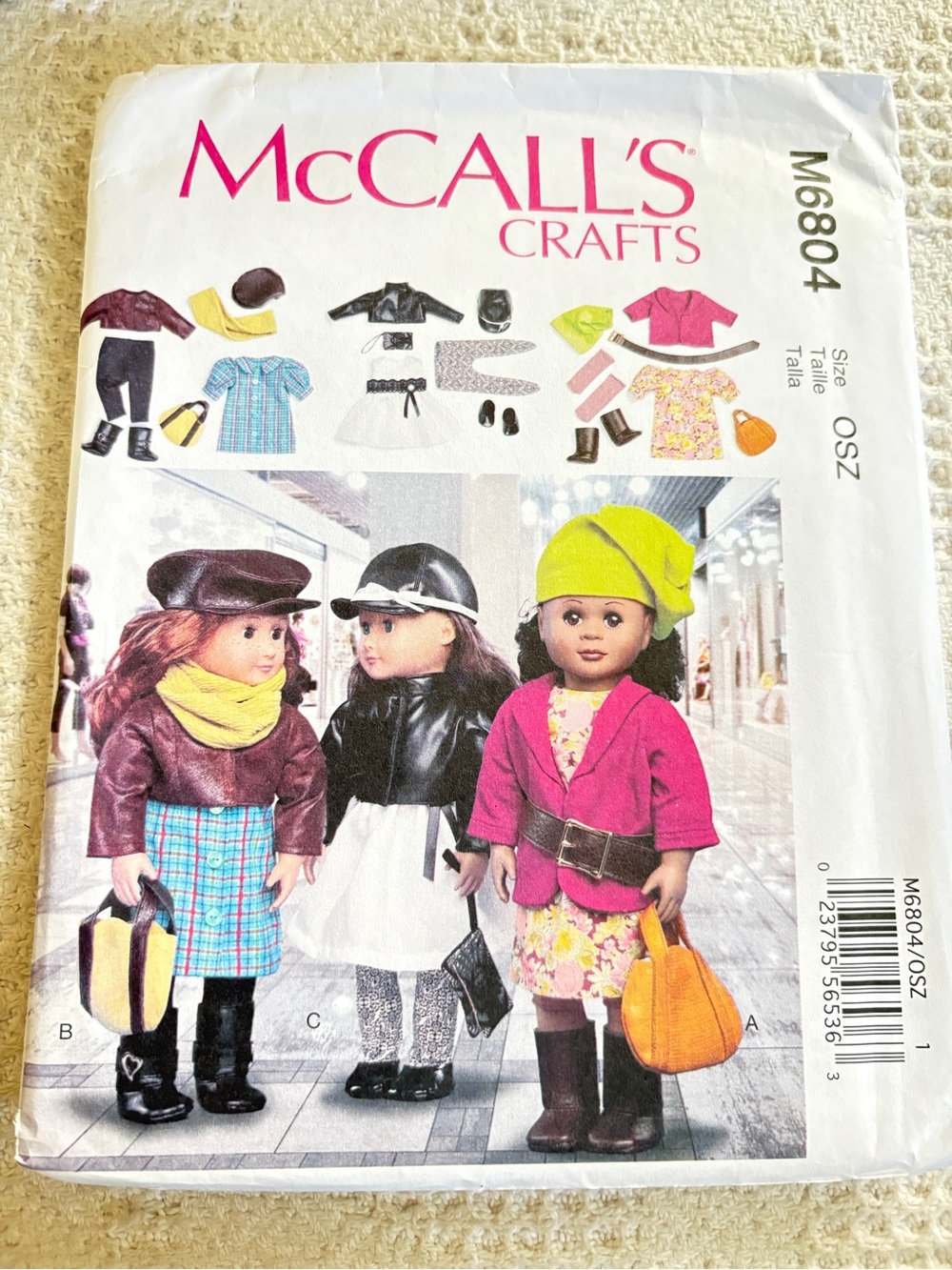 McCall’s Crafts Pattern M6804 for 18” Doll Clothes